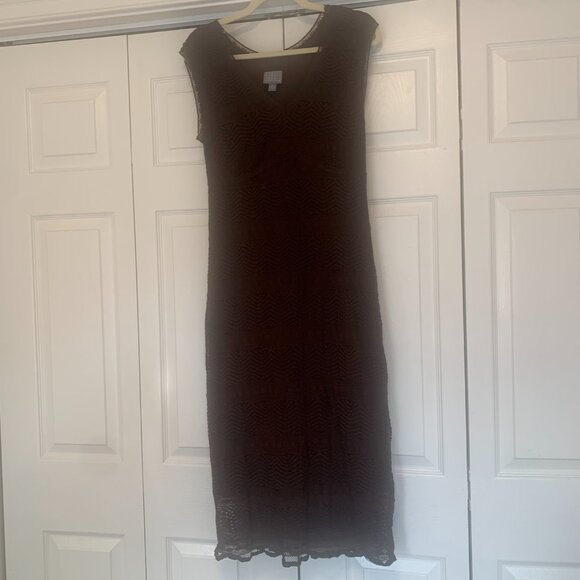 Rabbit Rabbit Rabbit Designs Brown Lace Lined Maxi Dress Size 8 - Picture 2 of 11